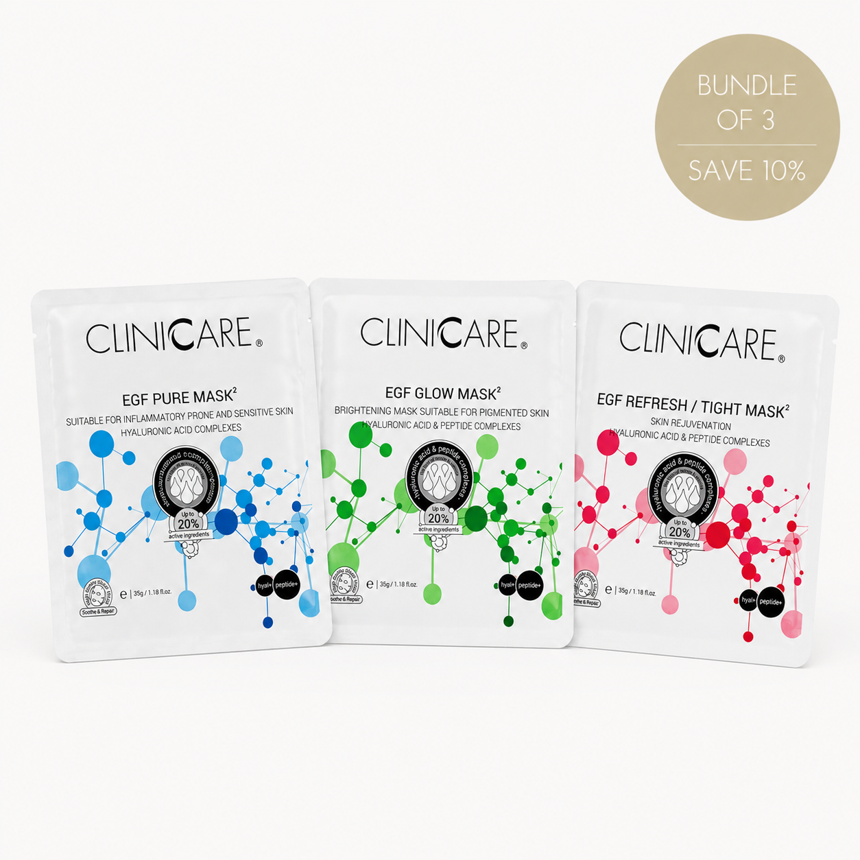 CLINICCARE TRIO EGF MASKS
